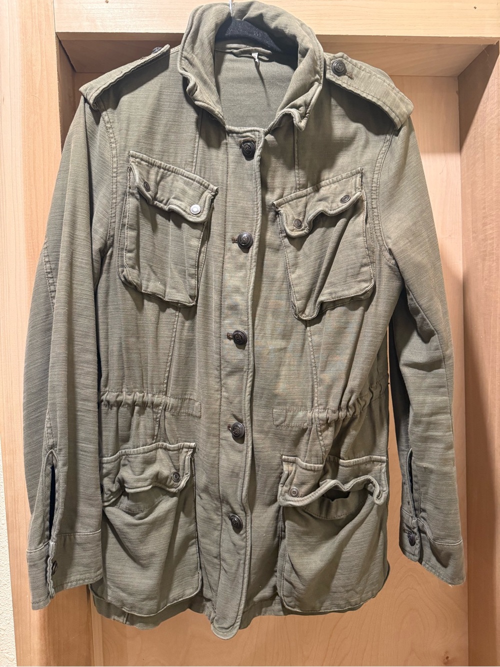 Free People Olive Utility  Jacket - Women Size Medium
